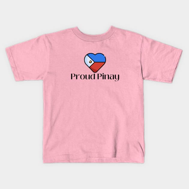 Proud Pinay Philippines flag heart Kids T-Shirt by CatheBelan